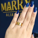 Unidade Aliança Casamento Reta 8mm Com 6 Camadas Ouro 18k em Tungstênio