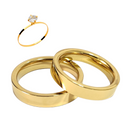 Par Aliança Casamento Reta 4mm Com 6 Camadas Ouro 18k em Tungstênio