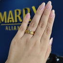 Unidade Aliança de Casamento Chanfrada 6mm - com 6 Camadas Ouro 18k em Tungstênio