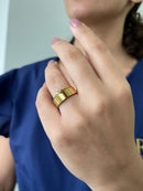 Par Aliança Casamento Reta 6mm com 6 Camadas Ouro 18k em Tungstênio