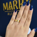 Unidade Aliança Casamento Reta 6mm Com 6 Camadas Ouro 18k em Tungstênio