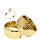 Par Aliança Casamento Boleada 10mm Com 6 Camadas Ouro 18k em Tungstênio