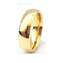 Unidade Aliança Boleada 6mm Com 6 Camadas Ouro 18k em Tungstênio