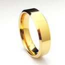 Unidade Aliança de Casamento Chanfrada 6mm - com 6 Camadas Ouro 18k em Tungstênio