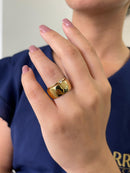 Par Aliança Casamento Boleada 10mm Com 6 Camadas Ouro 18k em Tungstênio