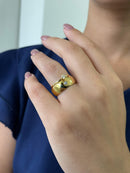 Par Aliança Casamento Boleada 8mm Zircônia Com 6 Camadas Ouro 18k em Tungstênio