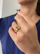 Par Aliança Casamento Reta 8mm Zircônia com 6 Camadas Ouro 18k em Tungstênio