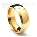 Unidade Aliança Boleada 8mm Com 6 Camadas Ouro 18k em Tungstênio